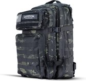 LAYSTON Rugzak 45L Waterdicht - 17 inch Laptoptas - Sporttas - Schooltas - Camo Groen - Voor Dames en Heren - Tactical Backpack - 45 Liter