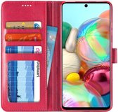 Samsung Galaxy A71 Retro Book Case Portemonnee Hoesje Roze