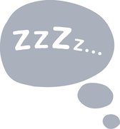 Muursticker ZzZz - slapen denkwolkje - Afmetingen: 60 x 65 cm - Kleur: grijs