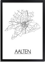 Aalten Plattegrond poster A4 + Fotolijst Zwart (21x29,7cm) - DesignClaud