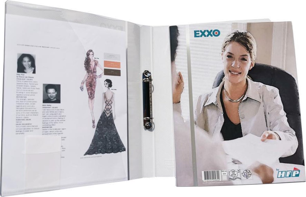 1x EXXO-HFP #20260 FLEXY Presentatie Ringband - A4 2-Rings 16mm - Wit - Fronttas