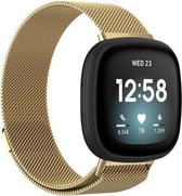 By Qubix - Fitbit Versa 3 / Sense milanese bandje (Large) - Goud - Fitbit versa bandjes