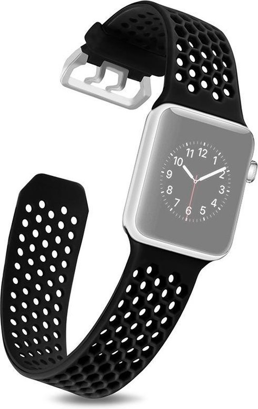 Afleiden Suri vinger Compatible apple watch bandjes - By Qubix - Bandje met gaatjes - Zwart -  Geschikt voor... | bol.com