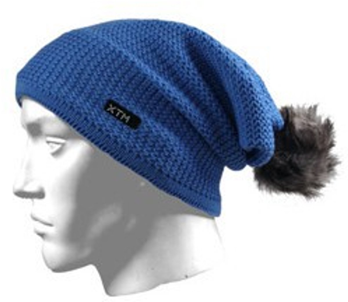 Blauwe Nordic muts met pompon - Winter muts One size -