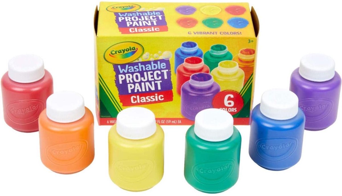 6 bouteilles de peinture lavable Crayola - Boutique BCD JEUX