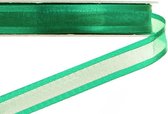 Organza Lint Satijnrand 10mm (1,0cm) Groen | Organza Satijn Lint | Luxe Kwaliteit | Kerst Lint | Cadeau Lint| Rol van 22,85 Meter
