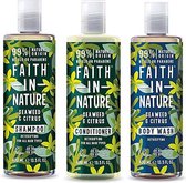 Faith in nature seaweed en citrus shampoo, conditioner en bodywash