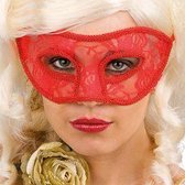 Rood Carnaval Masker met boordsel | Venetiaans Carnaval | One Size