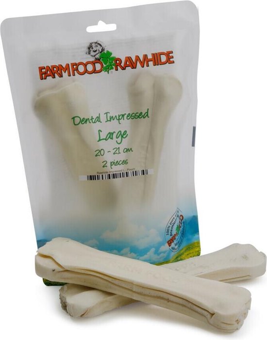 6x Farmfood Rawhide Dental Impressed L 2 stuks