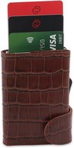 Sophos Men's accessories Lederen kaarthouder met slide - RFID - Echte leer, Croc motief - voor 6 cards