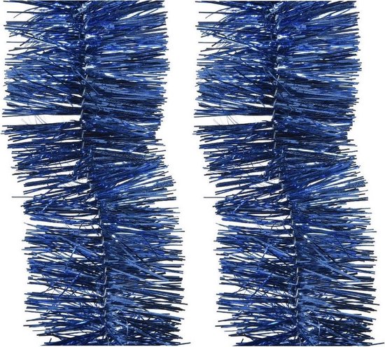 6x Kerstslingers kobalt blauw 270 cm - Guirlandes folie lametta - Kobalt  blauwe... | bol.com