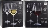 6x Witte en 6x rode wijnglazen set 520 ml/690 ml van kristalglas - Kristalglazen - Wijnglas - Wijnen - Wijnliefhebber cadeau