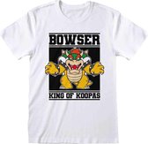 Nintendo Super Mario Heren Tshirt -M- Bowser King Of Koopas Wit