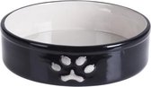 Cats Collection Drink- En Voerbak Kattenpoot 18 X 5 Cm Keramiek Zwart/wit