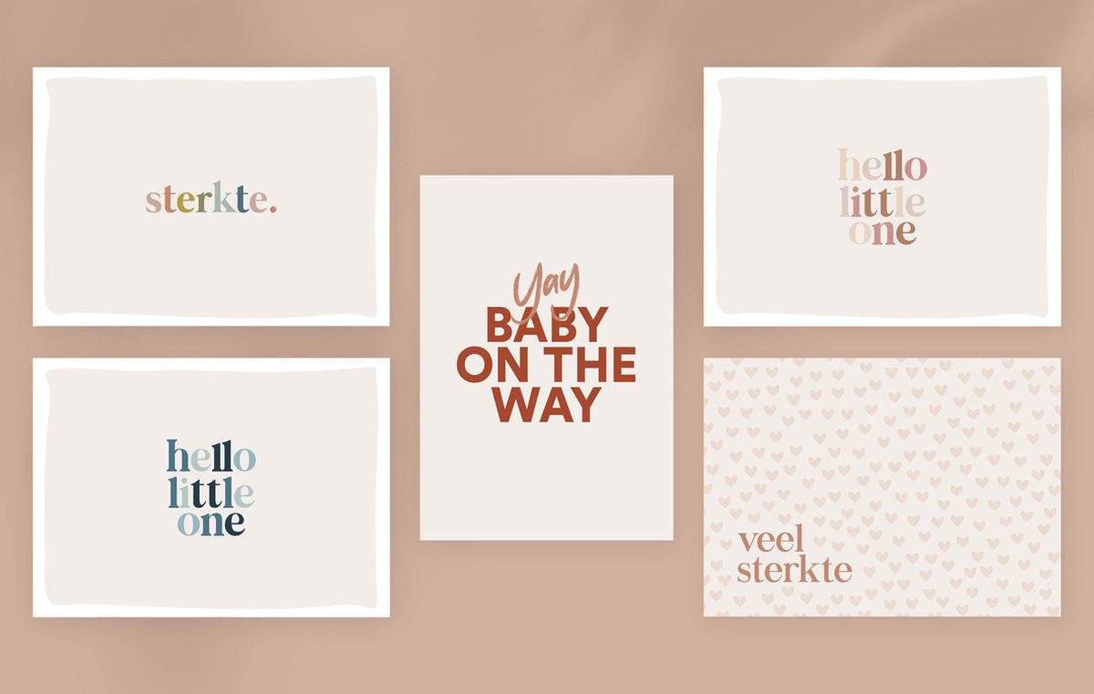Set van 10 ansichtkaarten - naturel - sterkte - baby - zwanger | wenskaarten