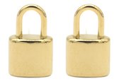 Damesdingetjes - Oorbellen slot - Stainless steel - Goudkleurig - Luxe oorstekers - Lock it!
