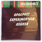 KEUKENSCHORT MET TEKST "OPGEPAST EXPERIMENTELE KEUKEN"