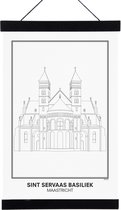 SKAVIK Sint Servaas Basiliek - Maastricht - Poster met houten posterhanger (zwart) 21 x 30 cm