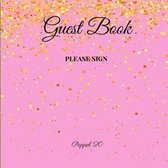 Guest Book- Pastel Pink - For any occasion - 66 color pages -8.5x8.5 Inch