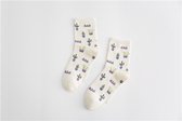 Cactus sokken wit - unisex - One size