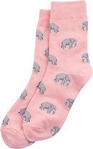 Olifant sokken - unisex - one size - roze