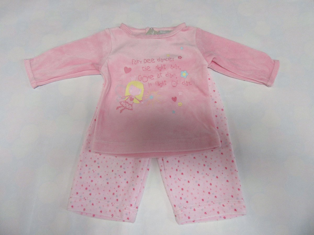 Wiplala - Pyjama Velour - Roze met fee - 6maand 68