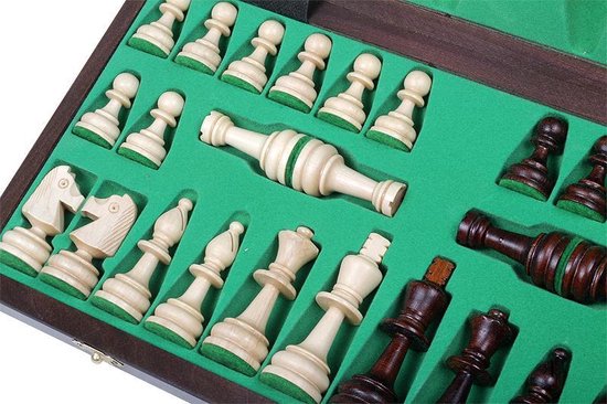 Afbeelding van het spel Chess the Game - Groot houten schaakspel - Decoratieve Staunton schaakstukken - Bestseller!