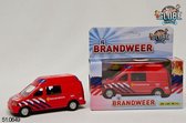 Kids Globe Brandweer met licht en geluid - Speelgoedvoertuig: 13 cm