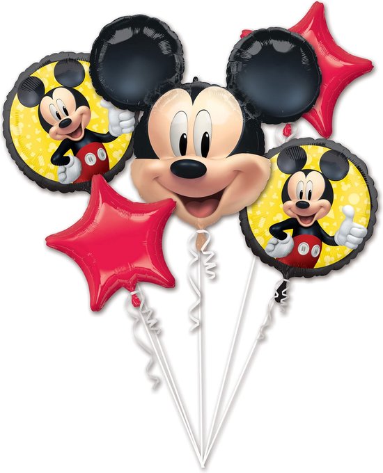 Amscan Folieballonnen Mickey Mouse Junior Rood/zwart 5-delig