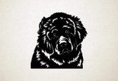 Wanddecoratie - Hond - Newfoundlander 3 - L - 75x76cm - Zwart - muurdecoratie - Line Art