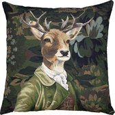 Kussen Hert Gobelin Groen Polyester 45x15x45cm