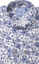 Tresanti Heren Overhemd Blauwe Bloemen Print Cutaway Tailored Fit - 45