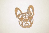 Wanddecoratie - Hond - Franse Bulldog 4 - S - 54x45cm - Eiken - muurdecoratie - Line Art