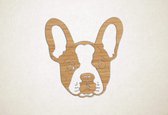 Wanddecoratie - Hond - Boston Terrier 2 - XS - 26x25cm - Eiken - muurdecoratie - Line Art