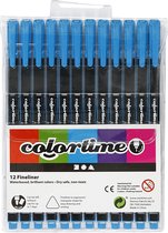 Colortime Fineliner . lijndikte 0.6-0.7 mm. lichtblauw. 12 stuk/ 1 doos