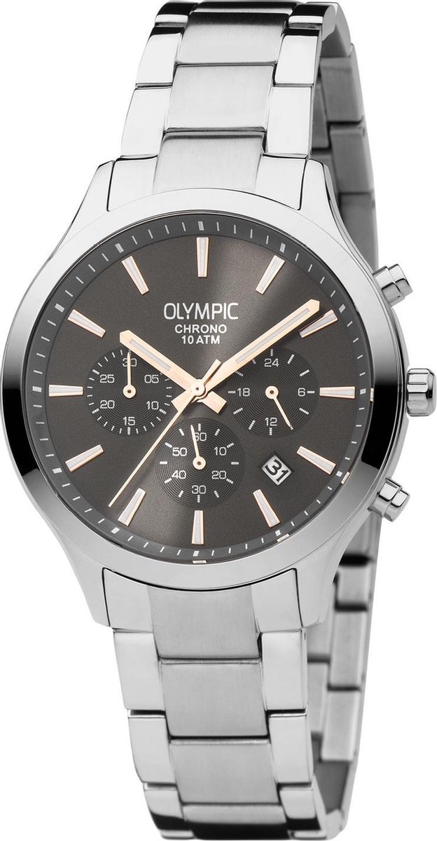 Olympic OL88HSS005 MONZA Horloge - Staal - Zilverkleurig - 42mm