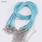 2 Kettingen | Sieraad | Ketting koord leder | Rivier Blauw | Veter ketting | direct snel leverbaar| Bol.com