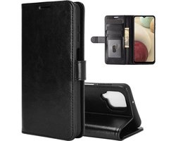 MobyDefend Hoesje - Geschikt voor Samsung Galaxy A12 / M12 - Wallet Book Case (Sluiting Achterkant) - Zwart