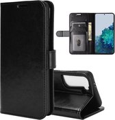 Samsung Galaxy S21 hoesje - Wallet bookcase - Zwart - GSM Hoesje - Telefoonhoesje Geschikt Voor: Samsung Galaxy S21