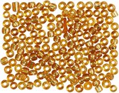 Rocailles. goud. d: 3 mm. afm 8/0 . gatgrootte 0.6-1.0 mm. 500 gr/ 1 doos