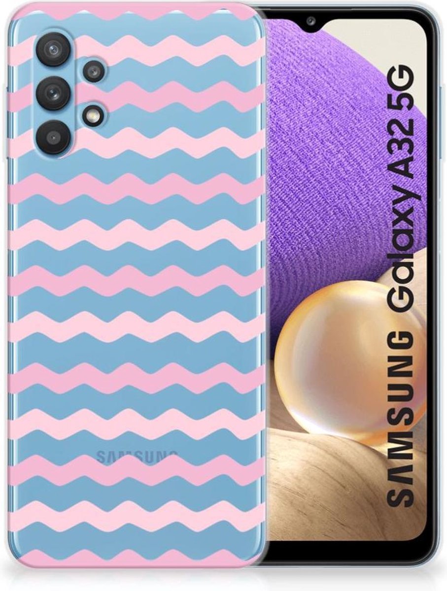 Samsung Galaxy A32 5G TPU bumper Waves Roze