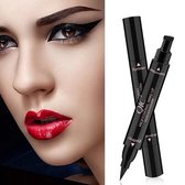 Eyeliner 2 IN 1 Potlood Make-Up-Zwarte Vloeistof-Waterdicht Sneldrogende - Make-Up Cosmetische Eyliner