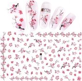 GUAPÀ - Nail Art 3D Roze Bloementjes Stickers - Nagel Decoratie & Versiering Folie - 92 pieces