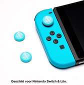 Thumb Grips | Thumb Sticks | Gaming Thumbsticks | Geschikt voor Nintendo Switch & Lite | 1 Set = 2 Thumbgrips | Blaadjes | Blauw met Wit