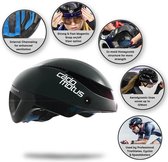 CADOMOTUS Omega Aero Helm | Professionele Aerodynamische Helm |  Schaatshelm | Fietshelm | Triathlonhelm | Ultra Licht & Lage weerstand | Voor Volwassenen | Maat M (54 - 57 cm) Zwa