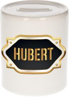 Hubert naam cadeau spaarpot met gouden embleem - kado verjaardag/ vaderdag/ pensioen/ geslaagd/ bedankt
