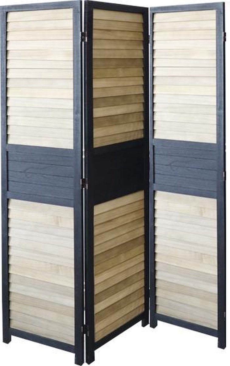 Homestyle4u Kamerscherm 3-Delig Hout Bruin - Ruimteverdeler Met Lamellen