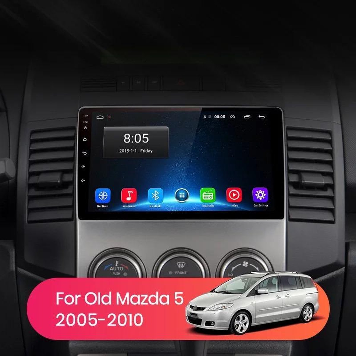 Multimedia- en Navigatiesysteem - Geschikt voor Mazda 5 2005-2010 - Bluetooth