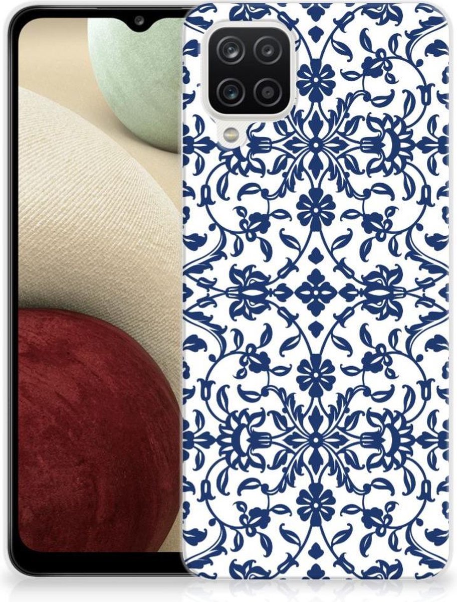 Samsung Galaxy A12 TPU Case Flower Blue