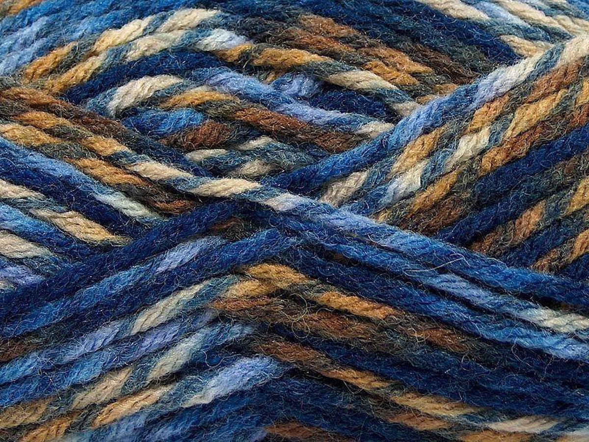 Breiwol gemeleerd kopen blauw bruin tinten kleurenmix – acryl wol breien of  haken met... | bol.com